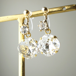 <p_330> "水晶色"附寶石的施華洛世奇水晶耳環 (夾式耳環或耳針款） 第5張的照片