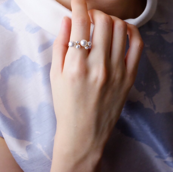 珍珠泡泡◯戒指(未閉合) 第2張的照片
