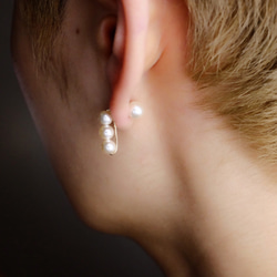 <p_h5>14kgf◇3顆珍珠耳環  14kgf 或 銀 第2張的照片