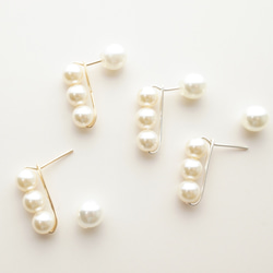 <p_h5>14kgf◇3顆珍珠耳環  14kgf 或 銀 第6張的照片