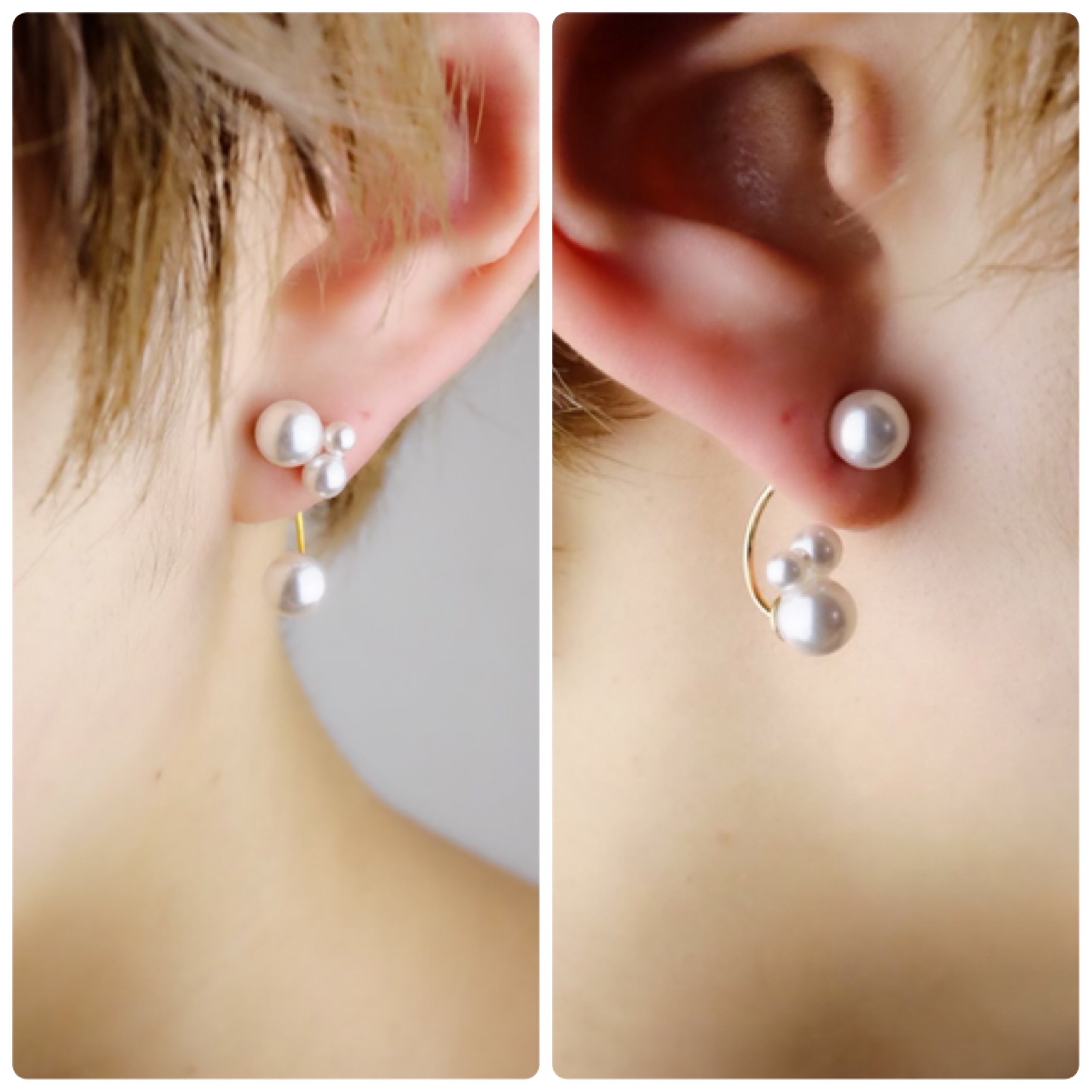 14kgfピアス◇ アシンメトリーBubbleピアス〜ゴールドカラーorシルバーカラー〜<p_t4>