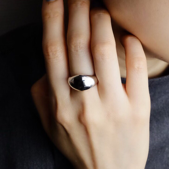 <r_15> 〈silver925〉Plump ring 7〜28号［wide］ぽってりシルバーリング 2枚目の画像