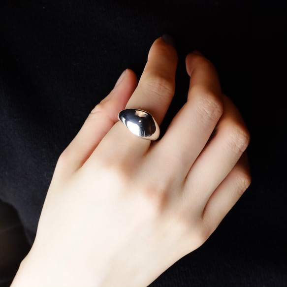 <r_15> 〈silver925〉Plump ring 7〜28号［wide］ぽってりシルバーリング 5枚目の画像