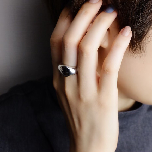 <r_15> 〈silver925〉Plump ring 7〜28号［wide］ぽってりシルバーリング 3枚目の画像