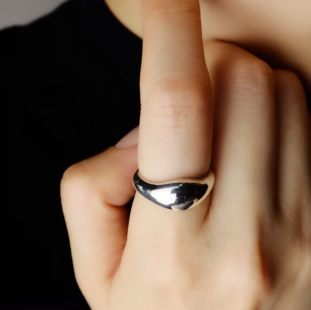 <r_14> 〈silver925〉Plump  ring 2〜25号［slim］ぽってりボリュームシルバーリング