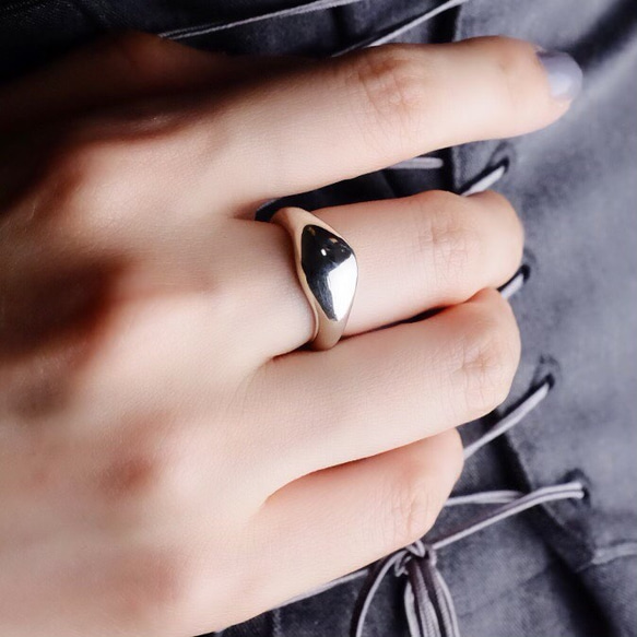 <r_14> 〈silver925〉Plump  ring 2〜25号［slim］ぽってりボリュームシルバーリング 3枚目の画像