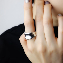 LR002M> 受注生産〈silver925〉Plump 逆甲丸 ring［Middle］ 2