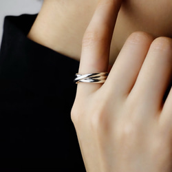 <LR001> 〈silver925〉3line ring 5～15号［slim］3重シルバーリング 3枚目の画像