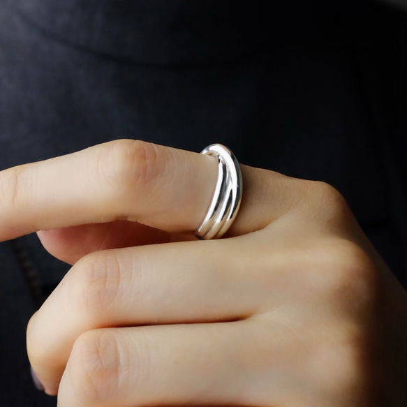 <LR001>&lt;Silver925&gt; 3line ring No. 2-25 [slim] 三重銀戒指 第4張的照片