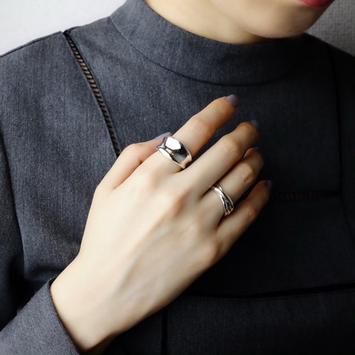 LR001> 〈silver925〉3line ring 5～15号［slim］3重シルバー