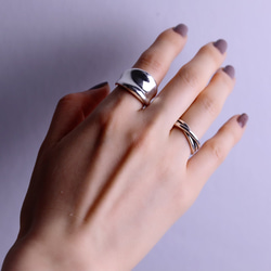 <LR001F> 〈silver925〉いぶしtype 3line ring 5～15号［slim］3重シルバーリング 3枚目の画像