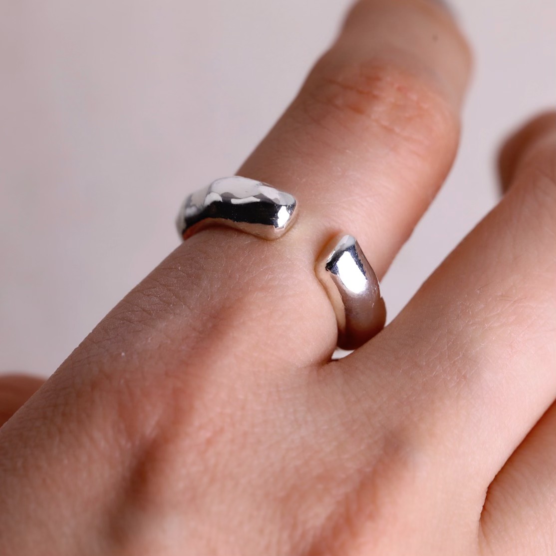 〈silver925〉handcraftいびつフォークリング5〜25号〈LR012〉