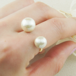 雙棉珍珠的戒指☆可調整Size 第3張的照片