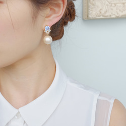 施華洛世奇&棉珍珠珠寶耳環 Classic "silk" 第3張的照片