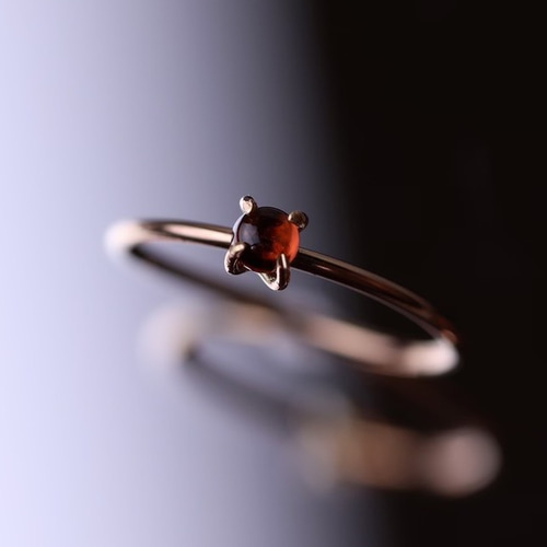 K18 ガーネットカボションリング