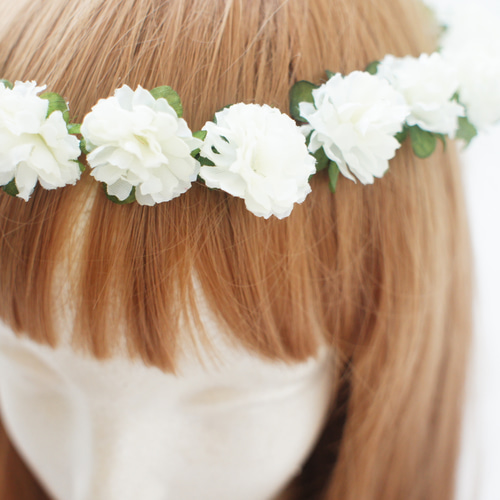 花かんむり♡ナチュラル小花♡(白い花冠結婚式花冠) ヘッド