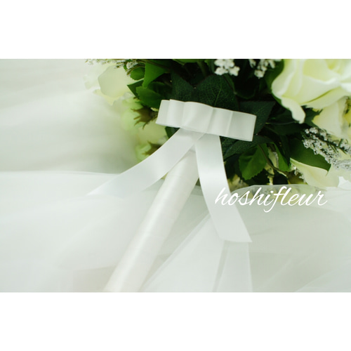 ウエディングブーケ&ブートニア♡ブーケ白ウエディングブーケ