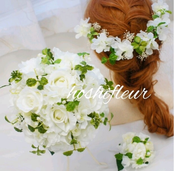 ブーケ ブートニア ヘアパーツ♡ブーケウェディングブーケ結婚式