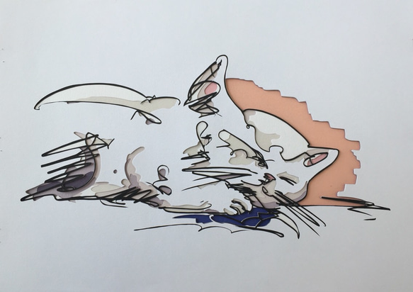 幸せそうね(日本発祥の立体アート:彫紙アート) 