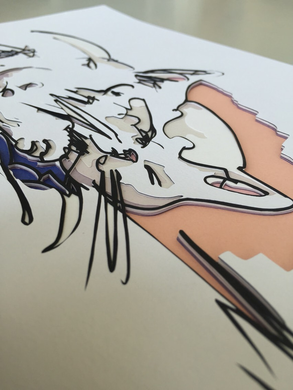 幸せそうね(日本発祥の立体アート:彫紙アート) 