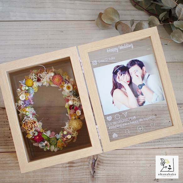 [SNS風格◎結婚禮物/生日禮物] Instagram風格的永生花和乾燥花相框 第3張的照片