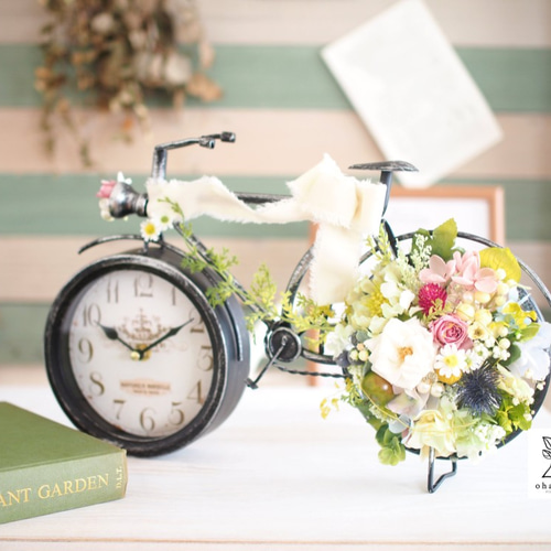 プリザーブドフラワーアレンジメント資材セット.クォーツ時計