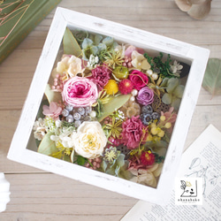 《MESSAGE PRINTING》happy colorful flowers frame, board box 第2張的照片