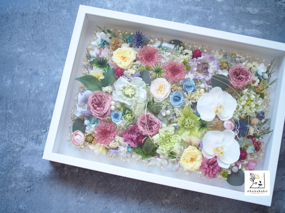 《special day gift》happy colorful preservrd flowers art frame 第1張的照片