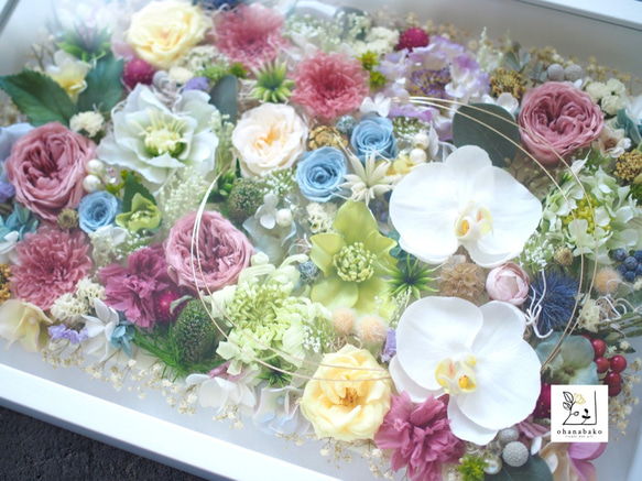 《special day gift》happy colorful preservrd flowers art frame 第3張的照片