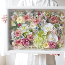 《special day gift》happy colorful preservrd flowers art frame 第2張的照片