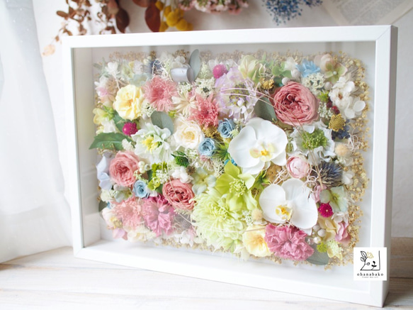 《special day gift》happy colorful preservrd flowers art frame 第4張的照片