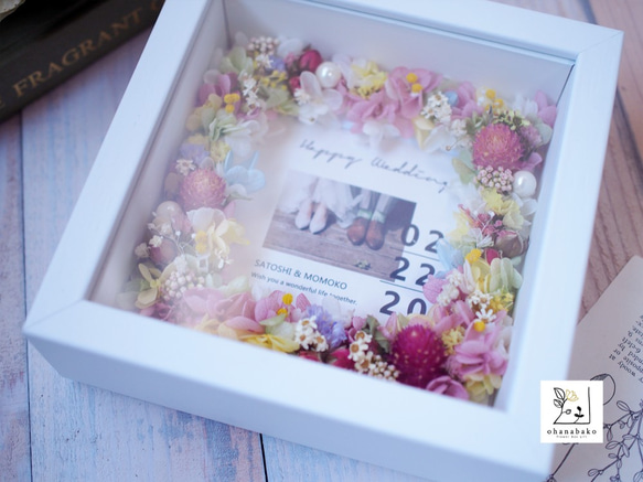 《MESSAGE PRINT》happy colorful preserved flowers photo frame 第6張的照片