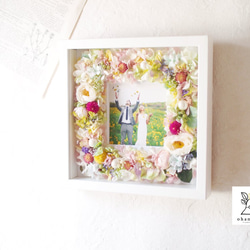 《MESSAGE PRINT》happy colorful preserved flowers photo frameM 第2張的照片