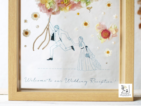 《NAME PRINTING◎wedding》heart balloon colorful flowers frame 第3張的照片