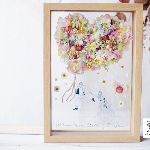 ⚫️ウエルカム フラワーボード⚫️ 結婚祝い/ウエルカムボード》プリザーブドフラワーとドライフラワーの