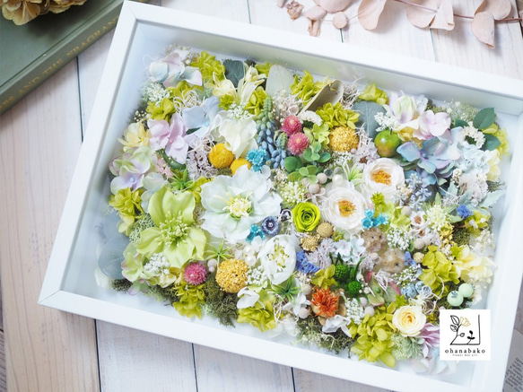 《special day gift》happy colorful preservrd flowers art frame 第1張的照片