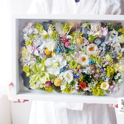 《special day gift》happy colorful preservrd flowers art frame 第4張的照片