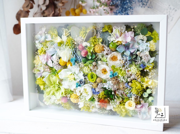 《special day gift》happy colorful preservrd flowers art frame 第5張的照片