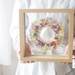 《NAMING PRINT》happy colorful flowers wreath board, box frame 第3張的照片