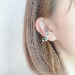 EAR CUFF&EARRING:「silver blue」 闘魚 5枚目の画像