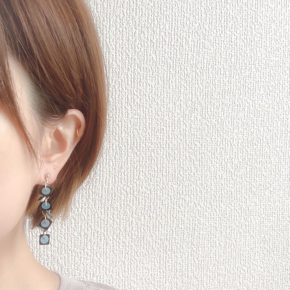 EARRING: 「Lingt blue &  Black」 Aurora 4枚目の画像