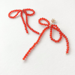 EARRING:「Red」 grain ribbon 3枚目の画像