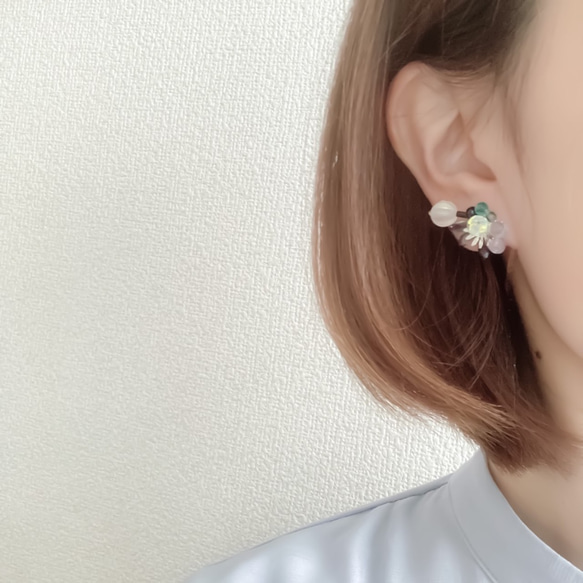 EARRING:「 オオルリ」 bird wing 5枚目の画像