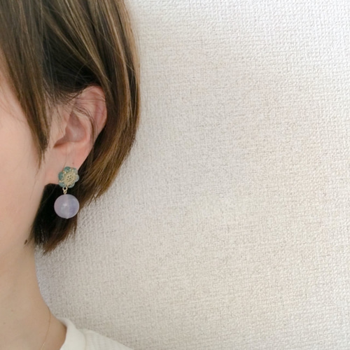 EARRING:「Hydrangea」 Retro Flower イヤリング