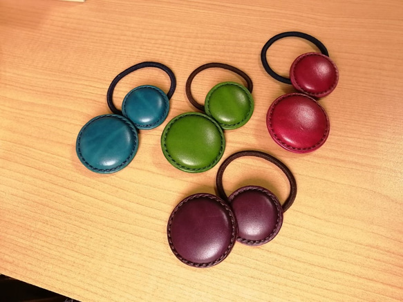 宝石の様なレザーヘアゴム 単品 ヘアゴム Leather & River 通販