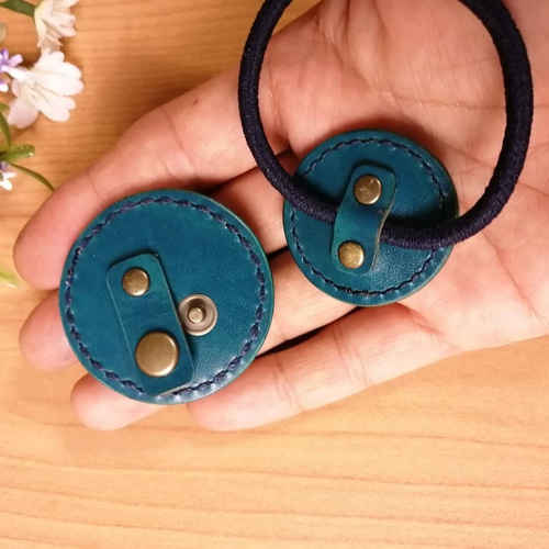宝石の様なレザーヘアゴム 単品 ヘアゴム Leather & River 通販