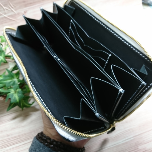 お札専用本革製ラウンドジップ長財布 Ys