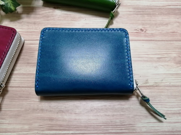 本革製　ショートラウンドファスナー財布　ルガトショルダー 2枚目の画像