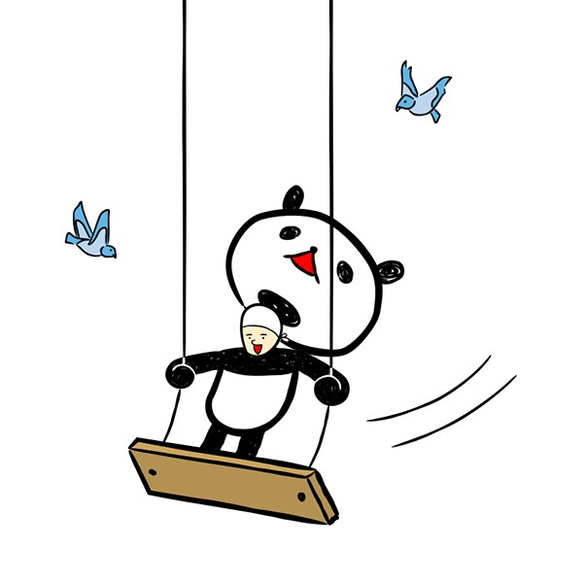 きぐるみブランコアクシデント（パンダ）カラー / T019-WH 2枚目の画像