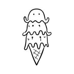 クラゲアイス made by メルトアイスクリーム（トリプル） / T022-WH 2枚目の画像